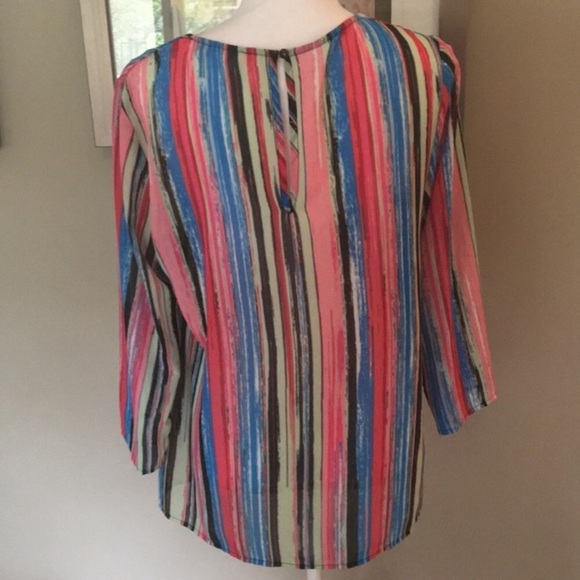 ISAAC MIZRAHI New York Striped Multi-color Top - Picture 4 of 8